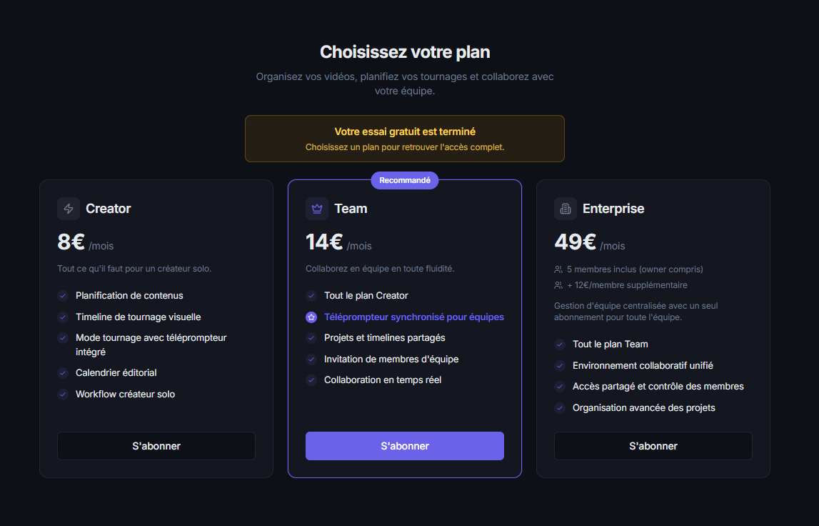 video production pricing plans for creators
