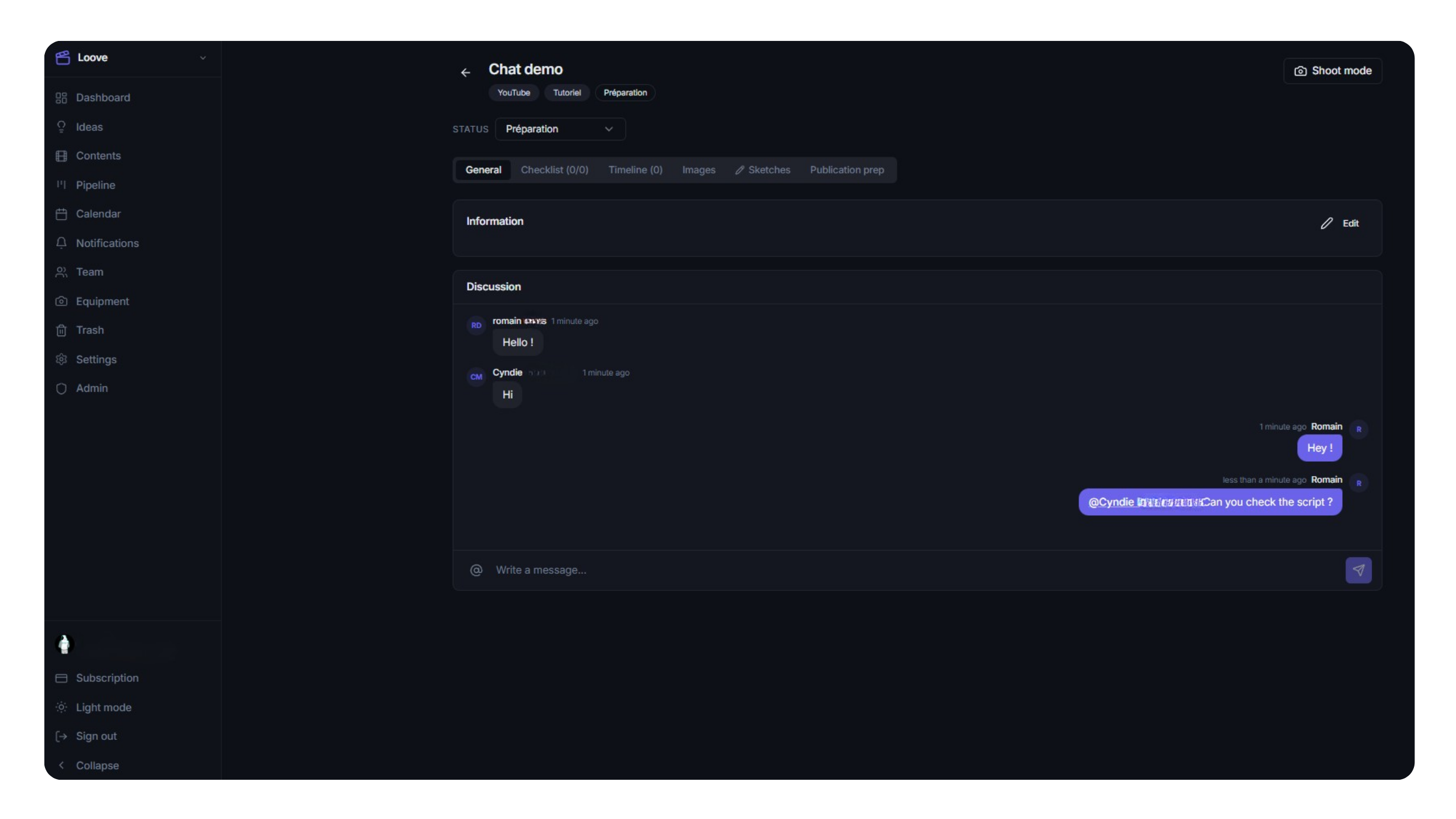 Peliku collaboration workspace